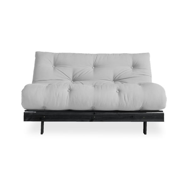 Sofa rozkładana z jasnoszarym pokryciem Karup Design Roots Black/Light Grey-image-3