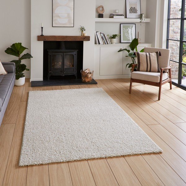 Kremowy dywan z włókien z recyklingu odpowiedni do prania 80x150 cm Bali – Think Rugs-image-1