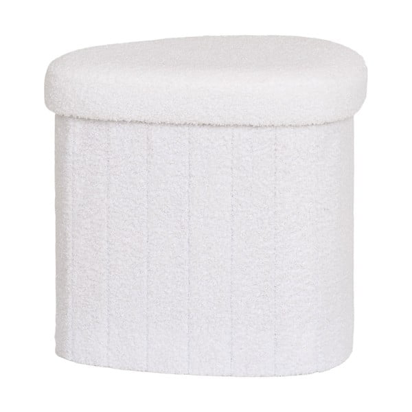 Biały puf z materiału bouclé Medford – House Nordic-image-3