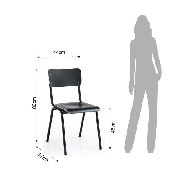 Czarne krzesła zestaw 2 szt. Old School – Tomasucci-image-4