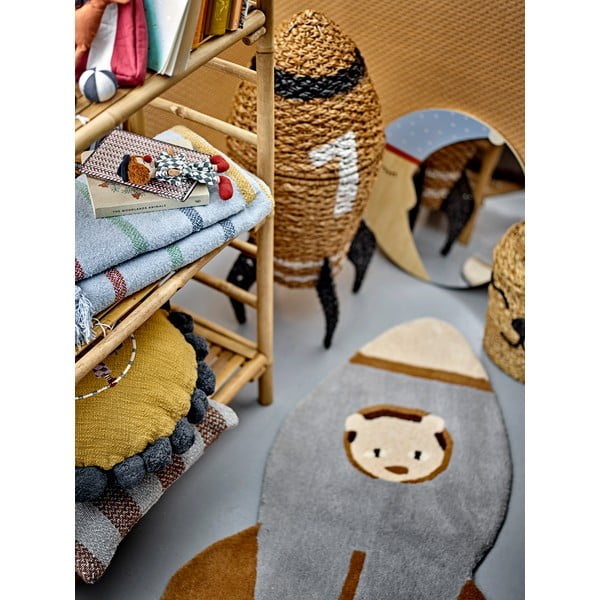 Niebiesko-brązowy wełniany dywan dziecięcy 60x100 cm Space – Bloomingville Mini-image-2