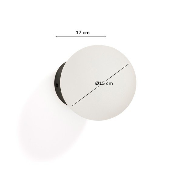 Biały/czarny metalowy kinkiet ø 15 cm Brisia – Kave Home-image-4