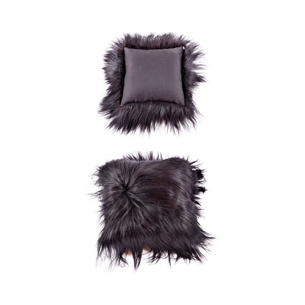 Poduszka futrzana z długim włosiem Blacky, 35x35 cm-image-3
