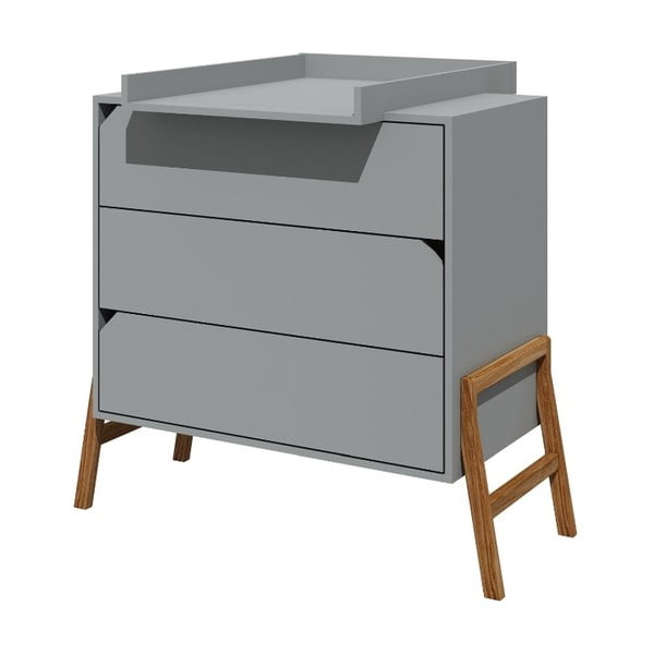 Szara komoda z 3 szufladami BELLAMY Lotta-image-1