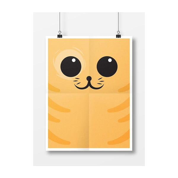 Plakat Kotek, A3, pomarańczowy