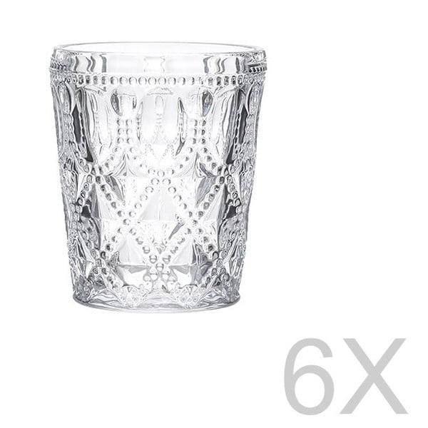 Zestaw 6 przezroczystych szklanek InArt Glamour Beverage, wys. 10,5 cm