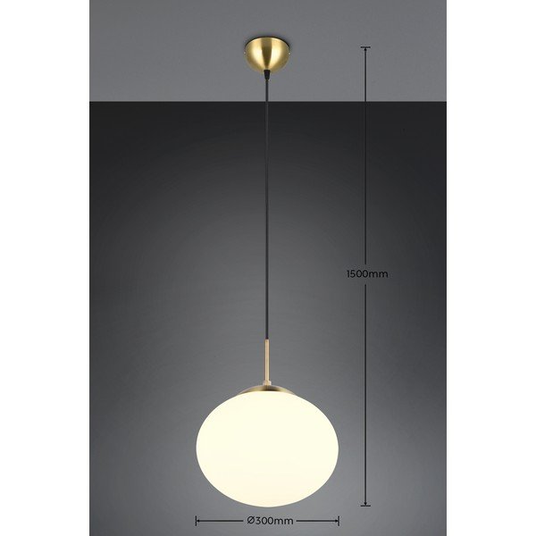 Lampa wisząca w biało-złotym kolorze ze szklanym kloszem ø 30 cm Fomento – Trio-image-4