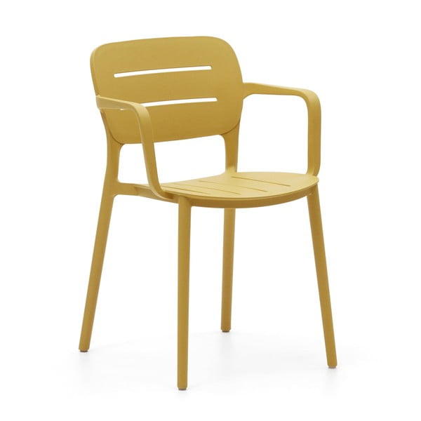 Żółte plastikowe krzesło ogrodowe Morella – Kave Home