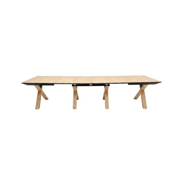 Rozkładany stół z dodatkowym blatem z blatem w dekorze dębu 100x160 cm Martha – Bobochic Paris-image-3