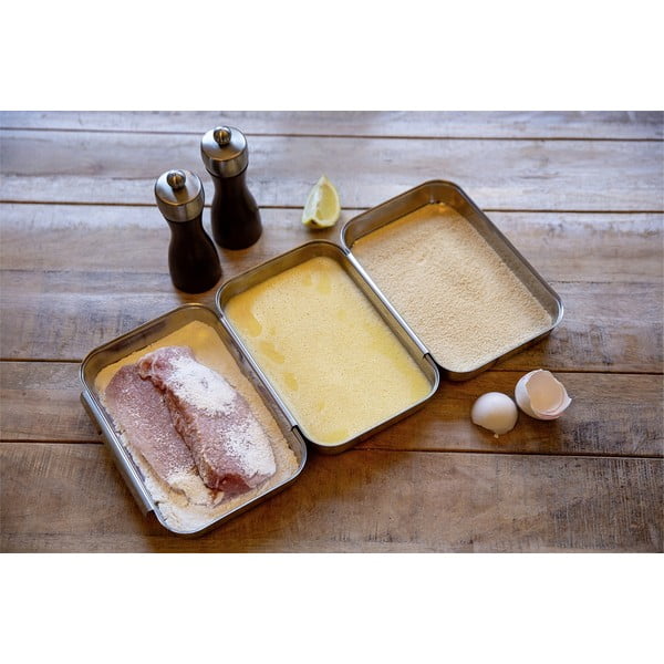 Zestaw do panierowania ze stali nierdzewnej w kolorze srebra – Maximex-image-4