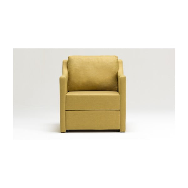 Żółty fotel ze schowkiem Balcab Home Laila