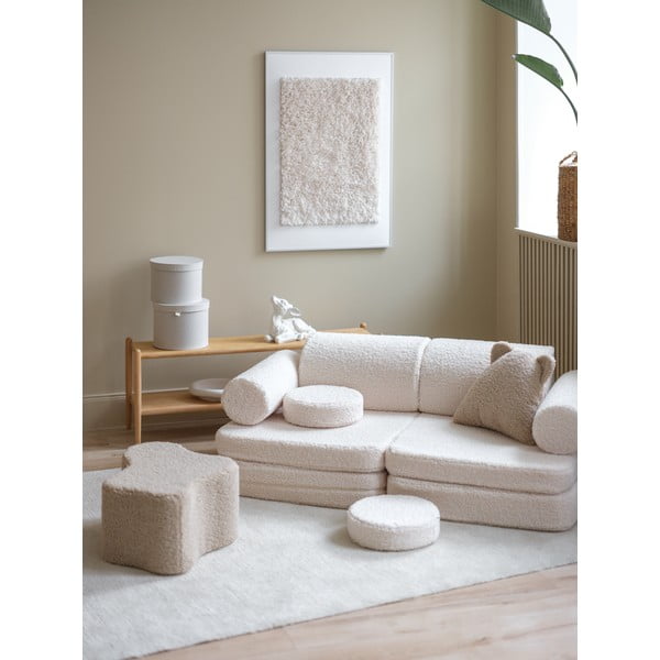 Kremowa sofa dla dzieci z materiału bouclé 132 cm Settee – Wigiwama-image-4