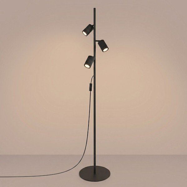 Czarna aluminiowa lampa stojąca z elastyczną konstrukcją (wysokość 155 cm) Gleam – Sollux-image-4