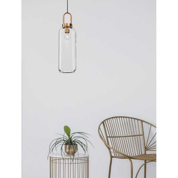 Szklana lampa wisząca w kolorze mosiądzu ze szklanym kloszem ø 15,5 cm Irvine – Nova Luce-image-3
