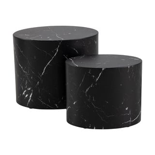 Czarne stoliki w dekorze marmuru zestaw 2szt. 48x33 cm Mice – Actona