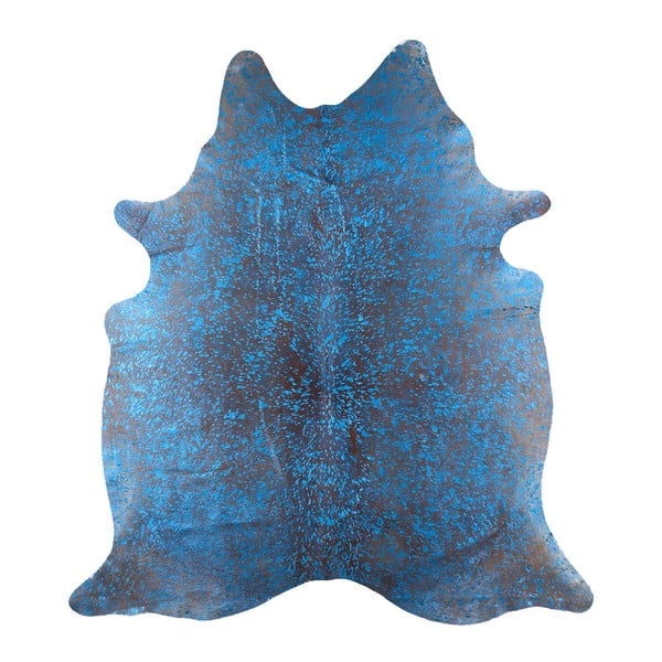 Niebieski dywan z prawdziwej skóry Arctic Fur Azul, 206x190 cm