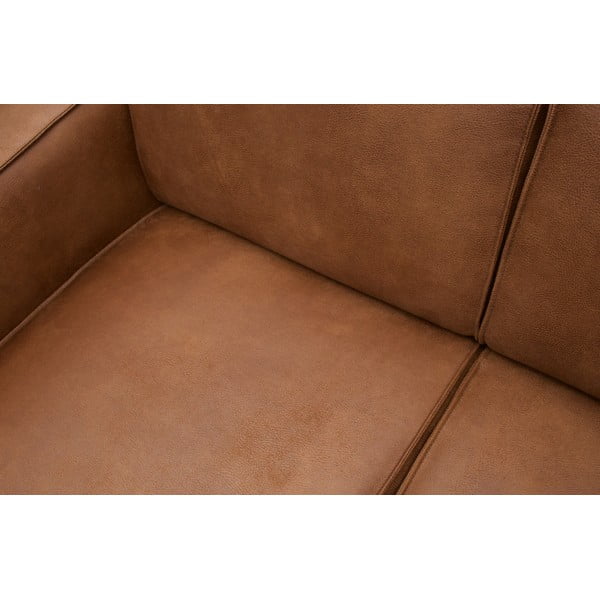 Brązowa sofa z imitacji skóry 280 cm Statement – WOOOD-image-1