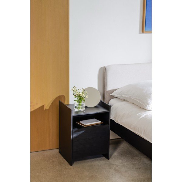 Czarna szafka nocna z półką Toopt – noo.ma-image-1