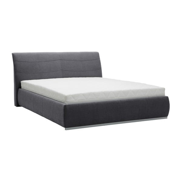 Szare łóżko 2-osobowe Mazzini Beds Luna, 180x200 cm
