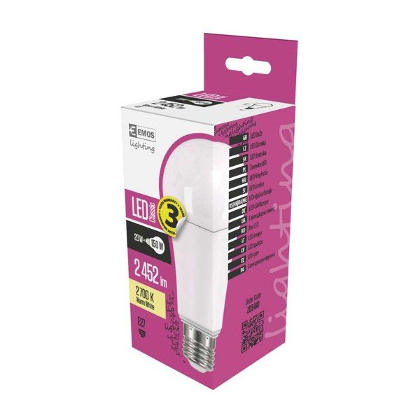 Żarówka LED EMOS Classic A67 Warm White, 20W E27-image-1