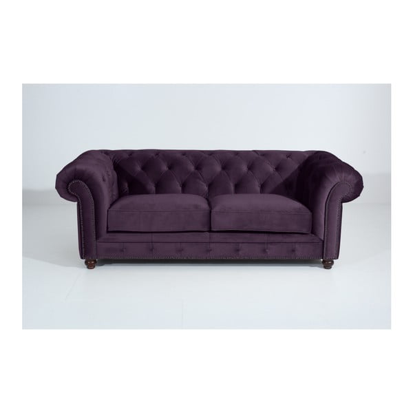 Fioletowa sofa Max Winzer Orleans Velvet, 216 cm