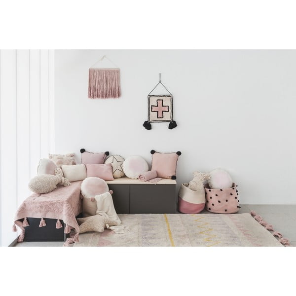 Różowo-kremowy bawełniany dywan dziecięcy tkany ręcznie odpowiedni do prania 140x200 cm Azteca Vintage Nude – Lorena Canals-image-1