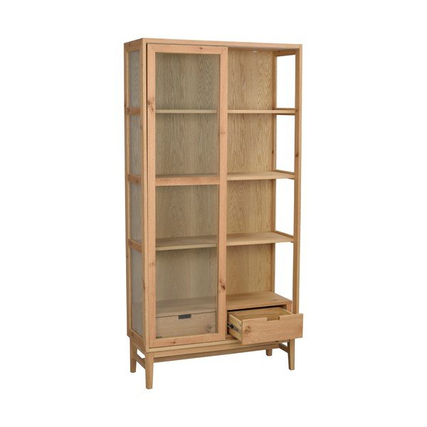 Witryna w dekorze dębu z drzwiami przesuwnymi 100x203 cm Hazelton – Rowico-image-2