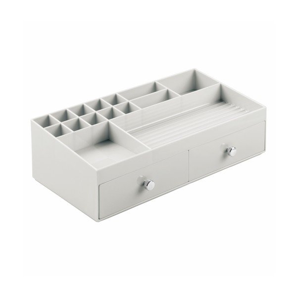 Biały organizer z 2 szufladami InterDesign Cosmetic Plus-image-3