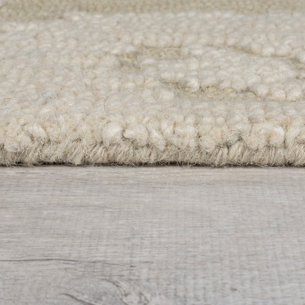 Beżowy wełniany dywan tkany ręcznie 200x290 cm Dion Ikat – Flair Rugs-image-4