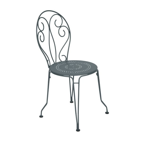 Ciemnoszare krzesło metalowe Fermob Montmartre