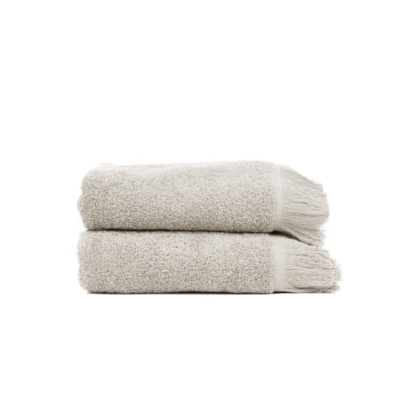 Komplet 2 jasnoszarych ręczników bawełnianych Casa Di Bassi, 50x90 cm