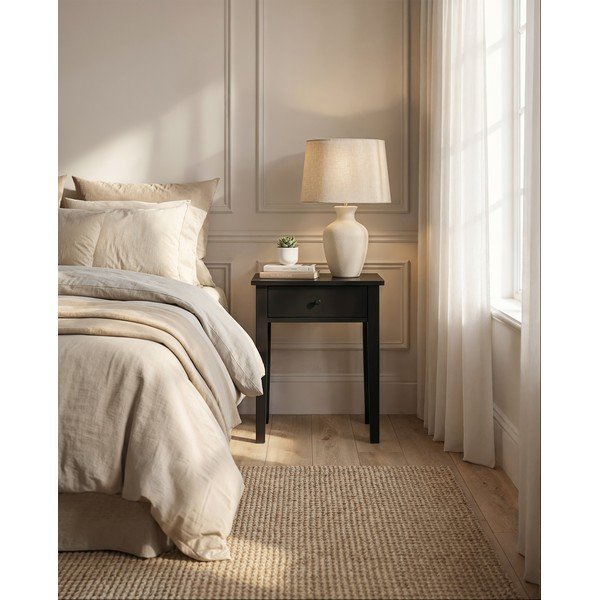 Czarna szafka nocna z matowym wykończeniem Bart – Marckeric-image-1