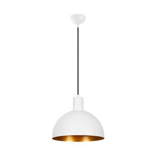 Lampa wisząca w biało-złotym kolorze z metalowym kloszem ø 30 cm Sivani – Opviq lights-image-3