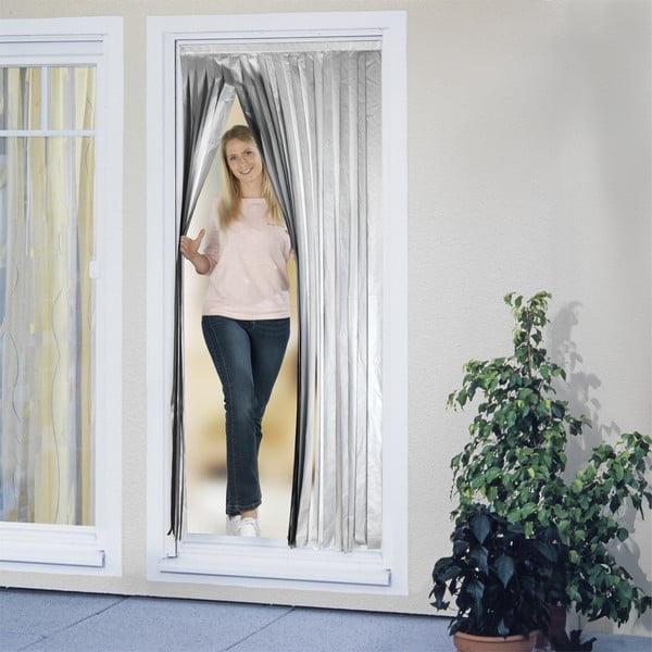 Zasłona termiczna na drzwi w czarno-srebrnym kolorze 90x200 cm – Maximex-image-3