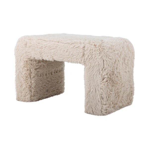 Beżowy puf z imitacji futra Bobbie – Bloomingville-image-2