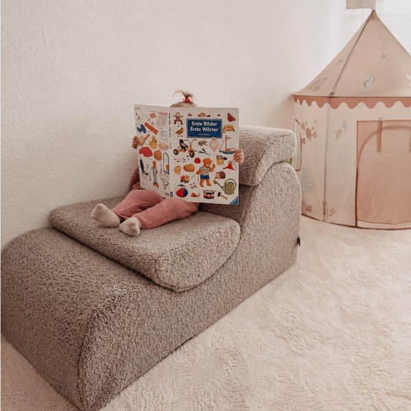 Beżowy sztruksowy fotel dziecięcy Wave – Meowbaby-image-2