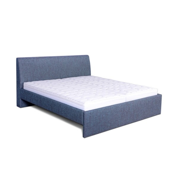 Niebieskie łóżko Polstrin Amáta, 200x200 cm