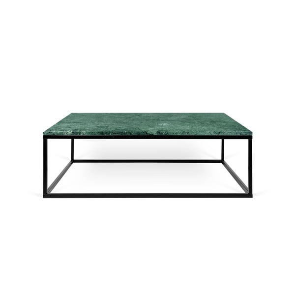 Zielony marmurowy stolik z czarnymi nogami TemaHome Prairie, 75x32 cm