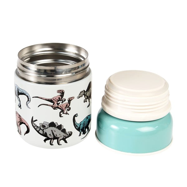 Niebiesko-kremowy termos na jedzenie dla dzieci 280 ml Prehistoric Land – Rex London-image-2