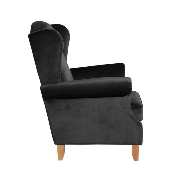 Czarny aksamitny fotel Max Winzer Verita Velvet-image-1