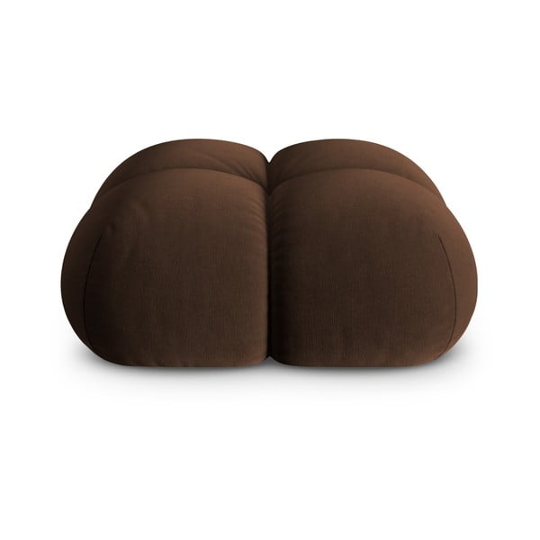 Ciemnobrązowy aksamitny podnóżek Loretto – Cosmopolitan Design