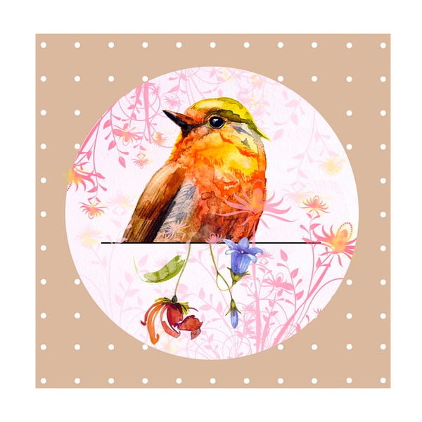 Obrazek Orange Bird, 28x28 cm