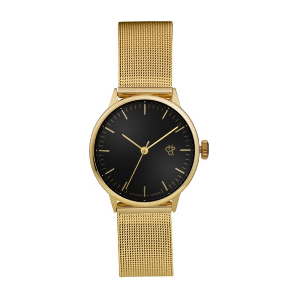 Zegarek w złotej barwie z czarnym cyferblatem CHPO Nando Mini