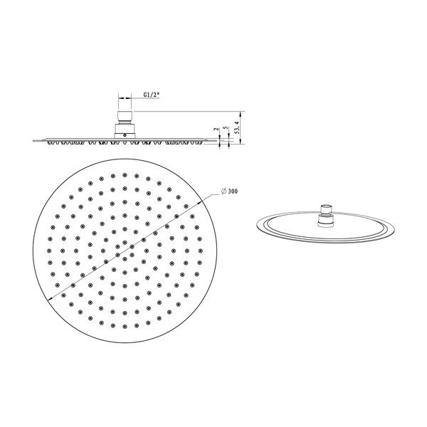 Deszczownica ze stali nierdzewnej w kolorze matowej czerni ø 30 cm Slim – Sapho-image-1