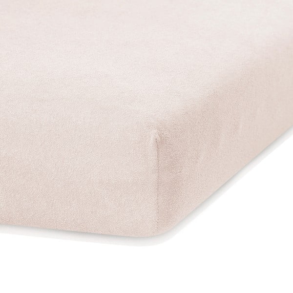 Beżowe prześcieradło frotte z gumką 240x220 cm Ruby – Restilo-image-1
