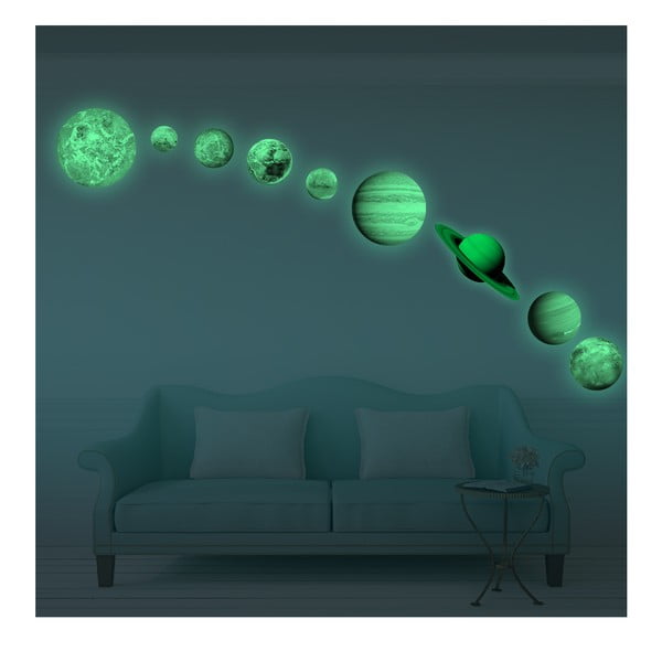 Komplet 9 świecących naklejek Ambiance Solar System-image-1