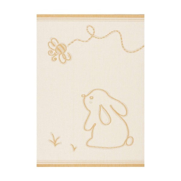Żółto-beżowy antyalergiczny dywan dziecięcy 230x160 cm Rabbit and Bee – Yellow Tipi