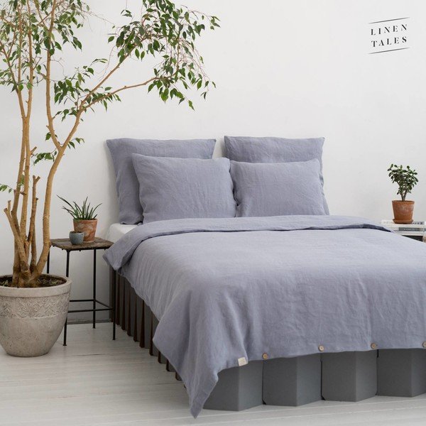 Szara poszwa na kołdrę dwuosobowa z włókna konopnego 200x220 cm – Linen Tales-image-4