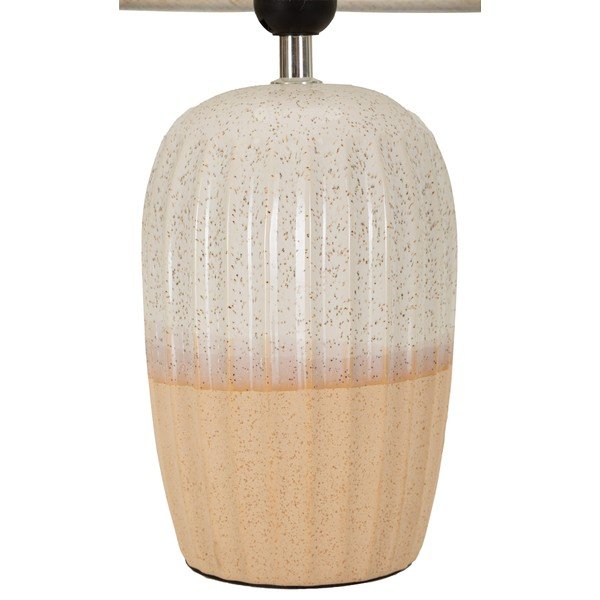 Kremowa lampa stołowa ceramiczna z tekstylnym kloszem (wysokość 44 cm) Japandi – Mauro Ferretti-image-3