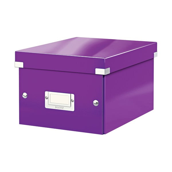 Fioletowy kartonowy pojemnik z pokrywką 22x28x16 cm Click&Store – Leitz